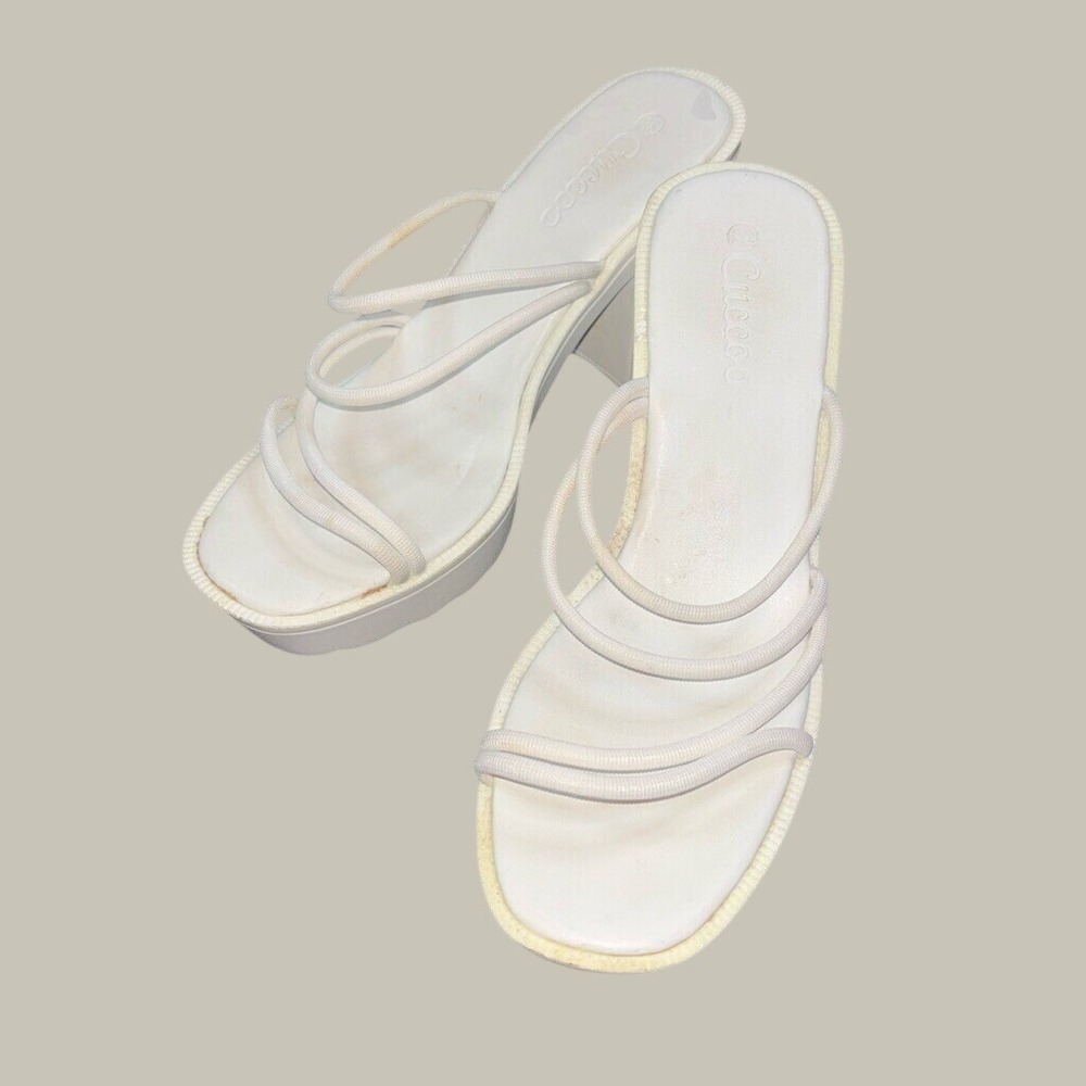 Circus‎ by Sam Edelman Slide Sandals Womens EU 38 White Strappy Platform US 7